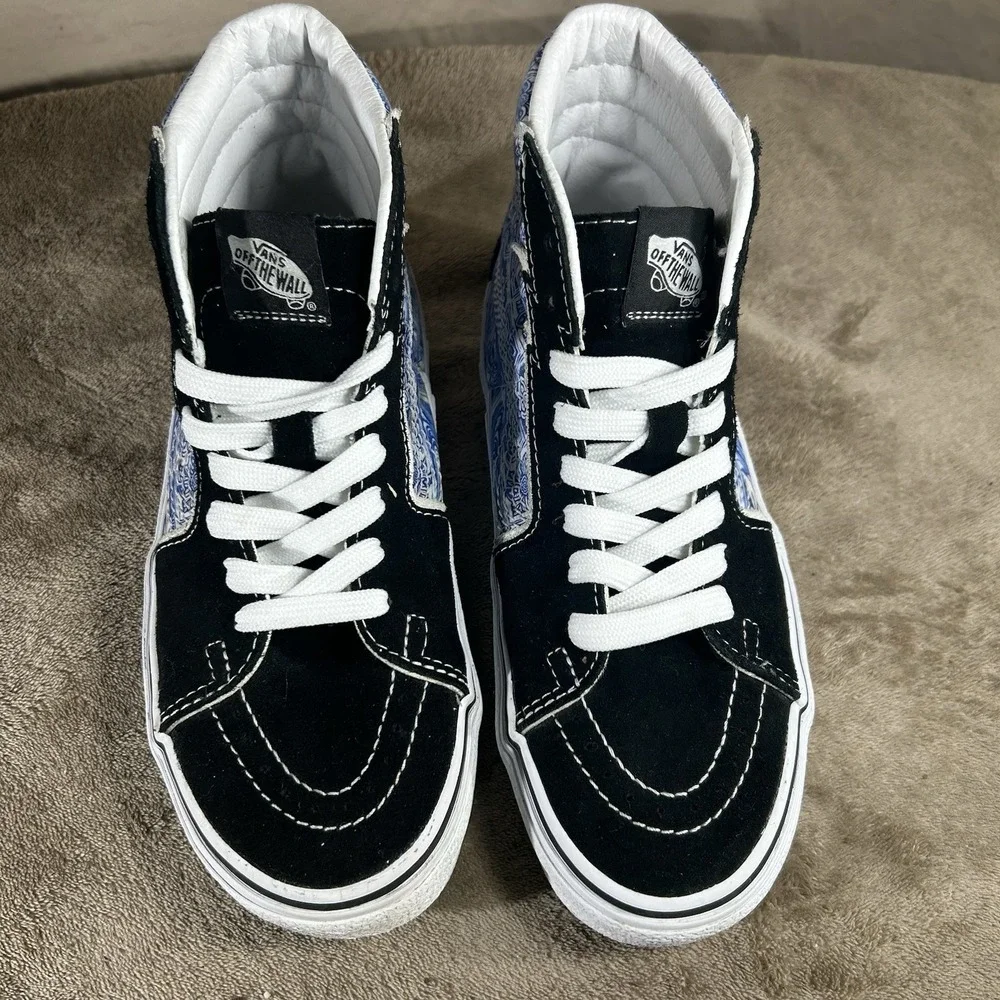 Vans Sk8-Hi Bolt Liquify High Top Sneakers Black Blue White Men 6 / Women 7.5